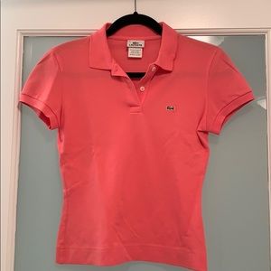 Lacoste coral pink/orange polo